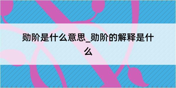 勋阶是什么意思_勋阶的解释是什么