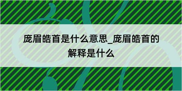 庞眉皓首是什么意思_庞眉皓首的解释是什么