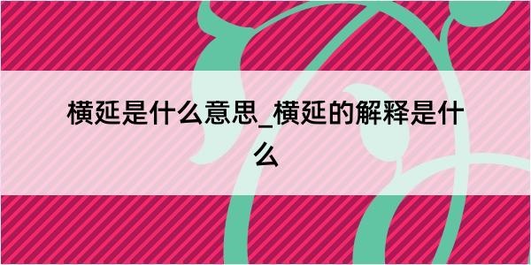 横延是什么意思_横延的解释是什么