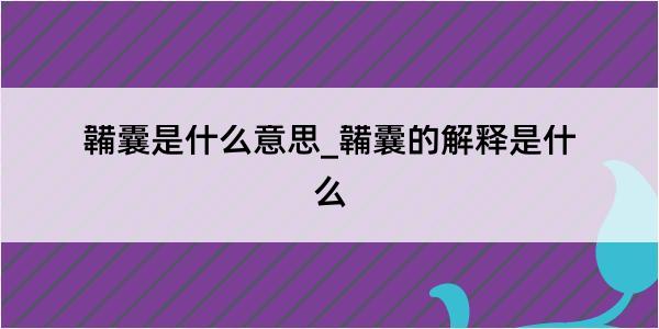 韛囊是什么意思_韛囊的解释是什么