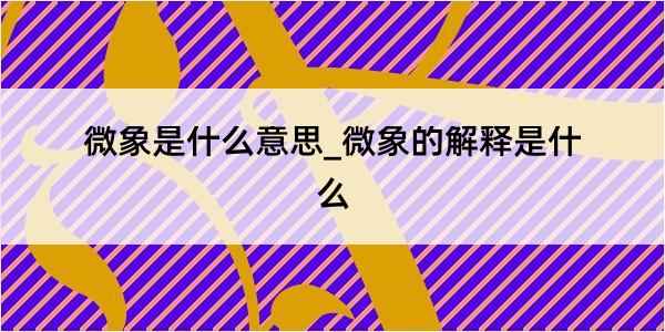 微象是什么意思_微象的解释是什么