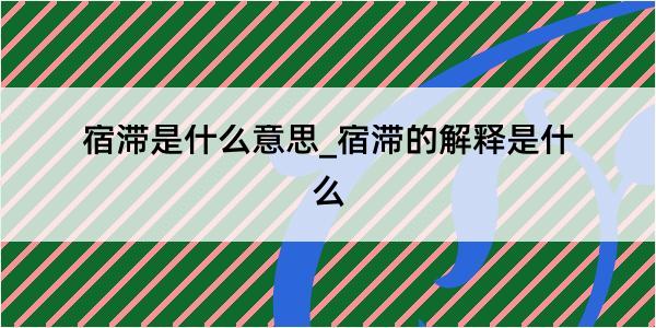 宿滞是什么意思_宿滞的解释是什么