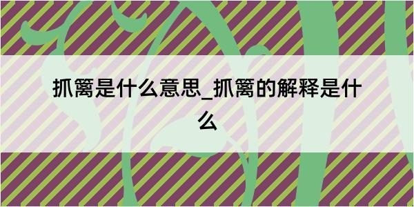 抓篱是什么意思_抓篱的解释是什么