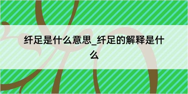 纤足是什么意思_纤足的解释是什么