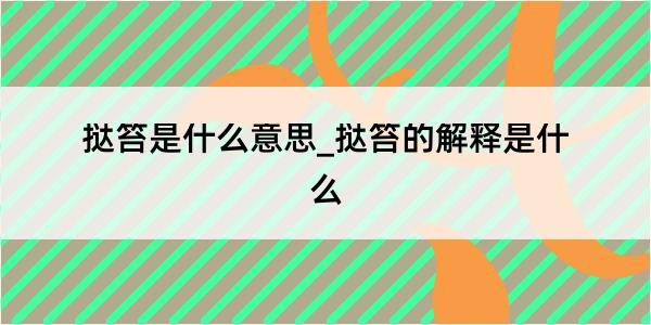 挞笞是什么意思_挞笞的解释是什么