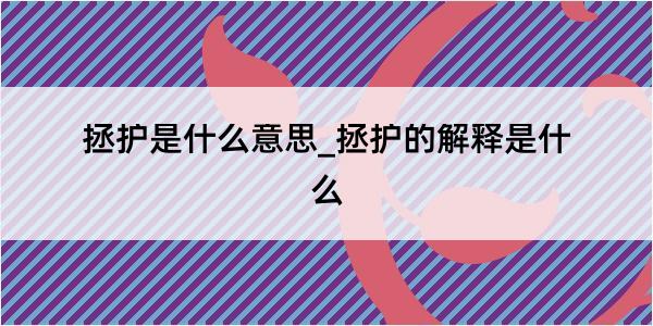 拯护是什么意思_拯护的解释是什么