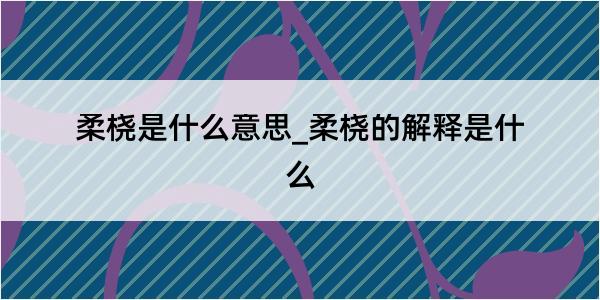 柔桡是什么意思_柔桡的解释是什么