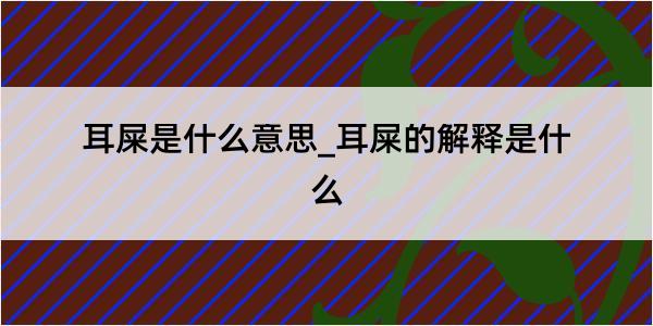 耳屎是什么意思_耳屎的解释是什么