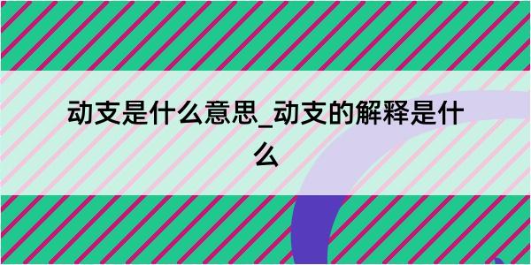 动支是什么意思_动支的解释是什么