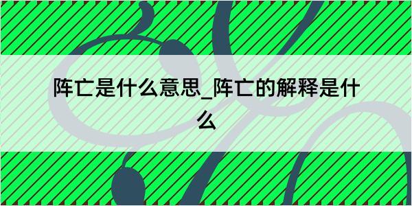 阵亡是什么意思_阵亡的解释是什么