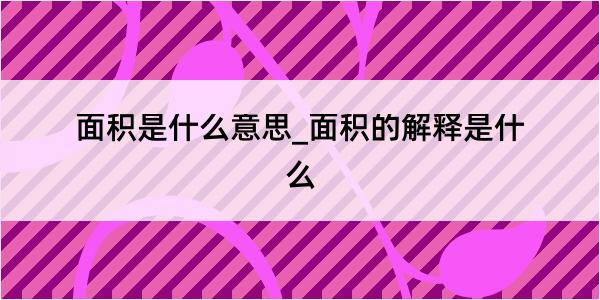 面积是什么意思_面积的解释是什么