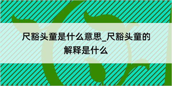 尺豁头童是什么意思_尺豁头童的解释是什么