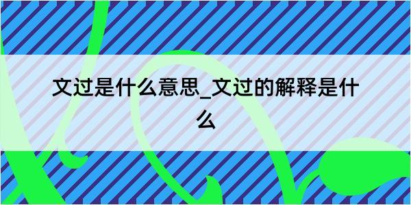 文过是什么意思_文过的解释是什么