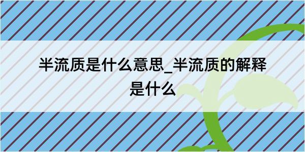 半流质是什么意思_半流质的解释是什么