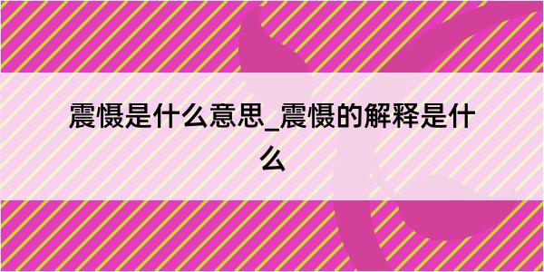 震慑是什么意思_震慑的解释是什么