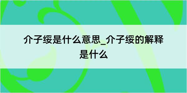 介子绥是什么意思_介子绥的解释是什么