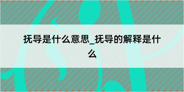 抚导是什么意思_抚导的解释是什么