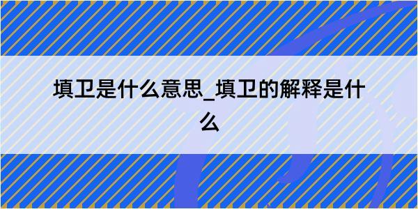 填卫是什么意思_填卫的解释是什么