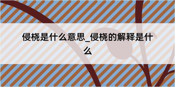 侵桡是什么意思_侵桡的解释是什么