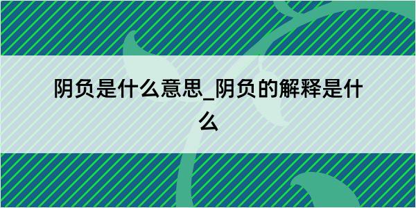 阴负是什么意思_阴负的解释是什么