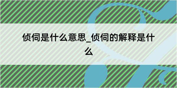 侦伺是什么意思_侦伺的解释是什么