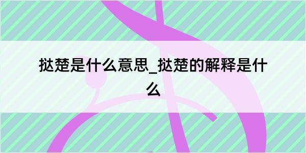 挞楚是什么意思_挞楚的解释是什么