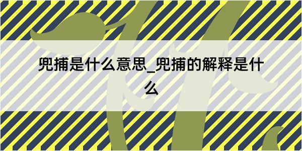 兜捕是什么意思_兜捕的解释是什么