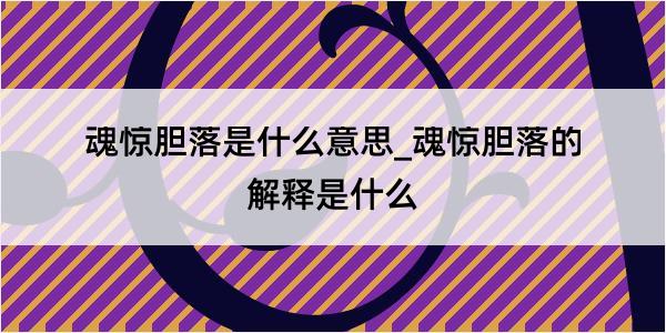 魂惊胆落是什么意思_魂惊胆落的解释是什么