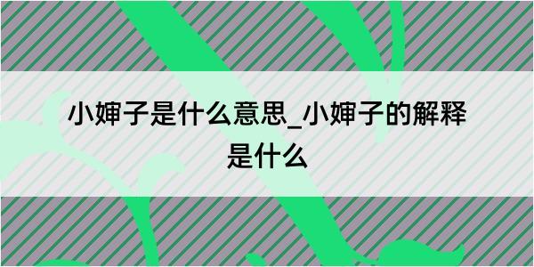 小婶子是什么意思_小婶子的解释是什么