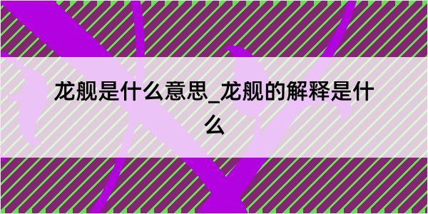 龙舰是什么意思_龙舰的解释是什么