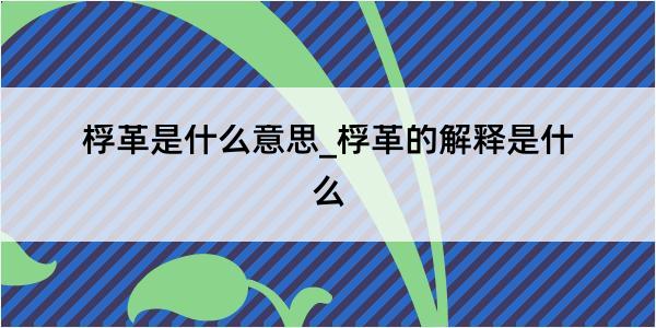 桴革是什么意思_桴革的解释是什么