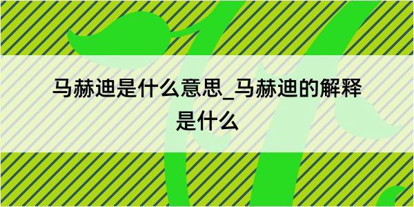 马赫迪是什么意思_马赫迪的解释是什么