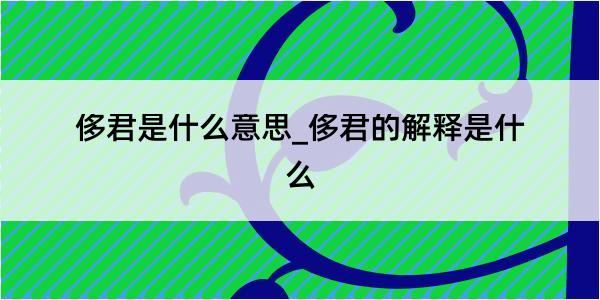 侈君是什么意思_侈君的解释是什么