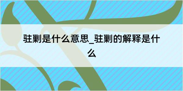 驻剿是什么意思_驻剿的解释是什么