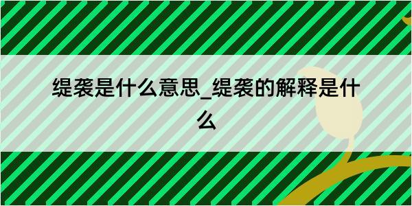 缇袭是什么意思_缇袭的解释是什么