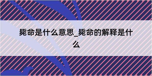 毙命是什么意思_毙命的解释是什么