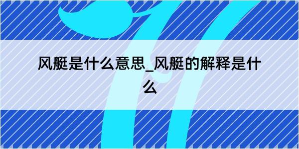 风艇是什么意思_风艇的解释是什么