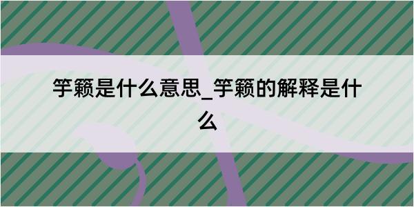 竽籁是什么意思_竽籁的解释是什么