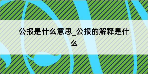 公报是什么意思_公报的解释是什么