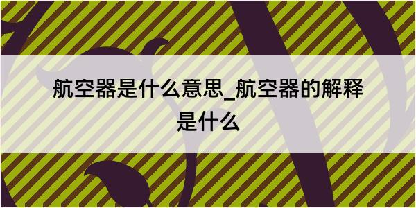 航空器是什么意思_航空器的解释是什么