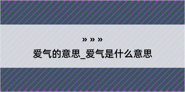 爱气的意思_爱气是什么意思