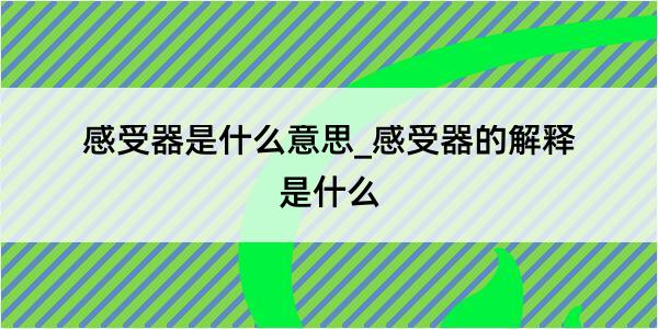 感受器是什么意思_感受器的解释是什么