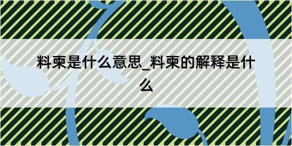 料柬是什么意思_料柬的解释是什么