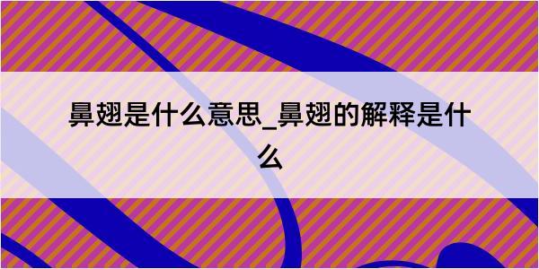 鼻翅是什么意思_鼻翅的解释是什么