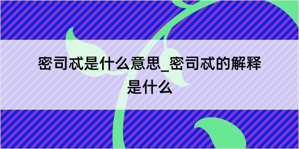 密司忒是什么意思_密司忒的解释是什么