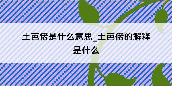 土芭佬是什么意思_土芭佬的解释是什么