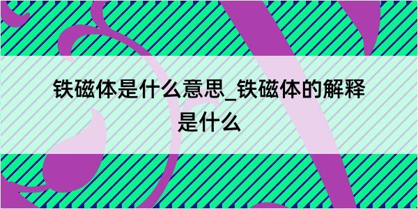 铁磁体是什么意思_铁磁体的解释是什么