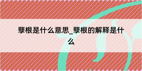 孽根是什么意思_孽根的解释是什么