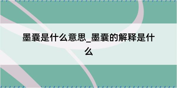 墨囊是什么意思_墨囊的解释是什么