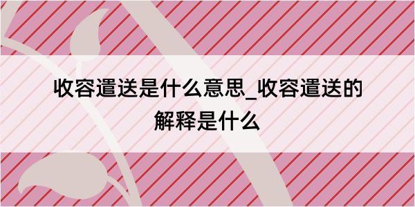 收容遣送是什么意思_收容遣送的解释是什么